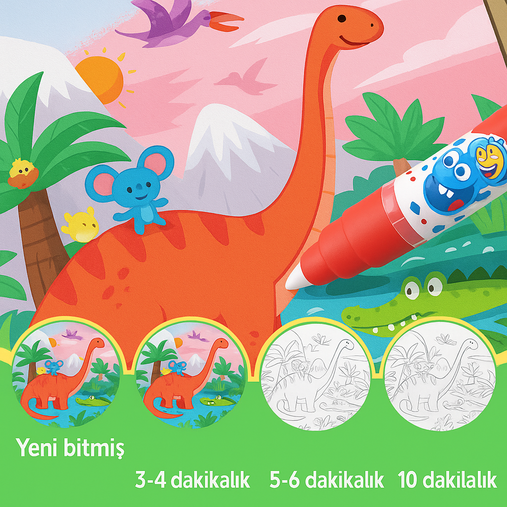 Animal World Sihirli Su Boyama Kitapları