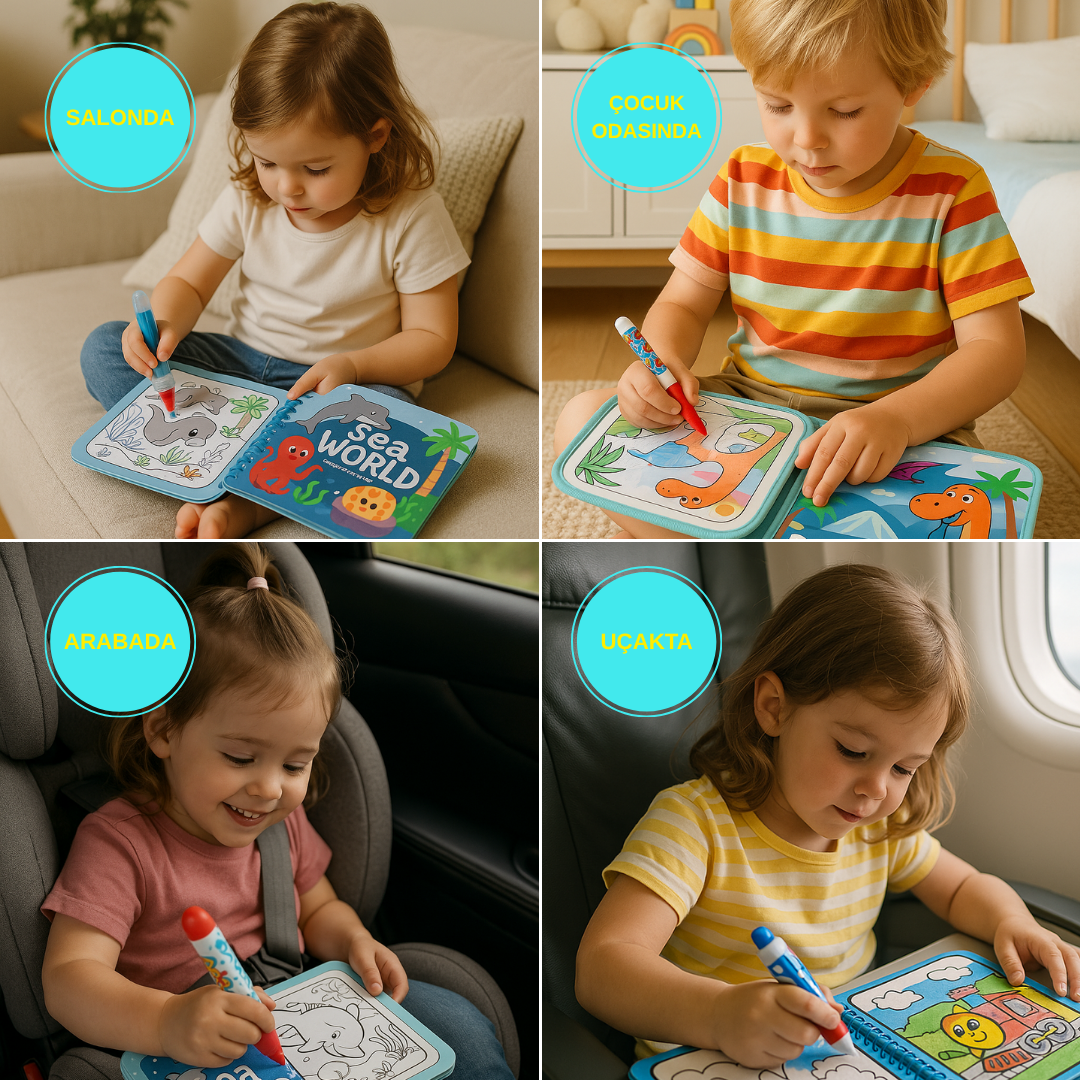 Animal World Sihirli Su Boyama Kitapları